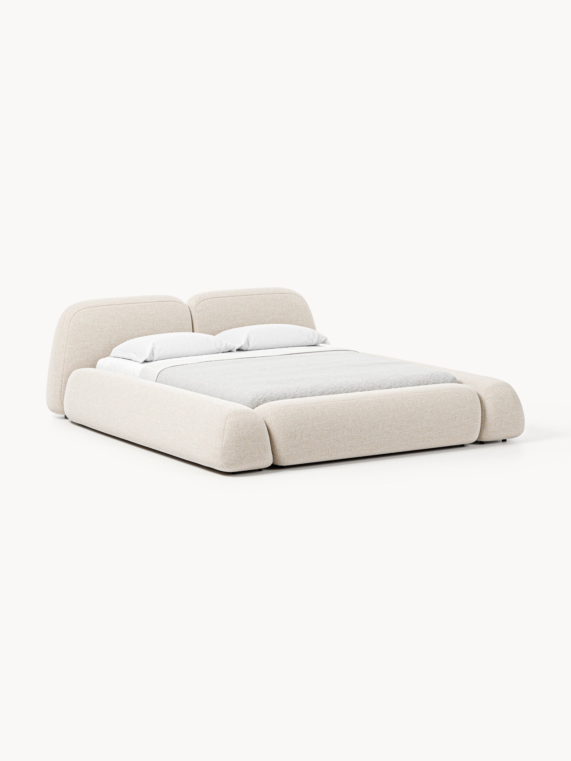 Wolkelle Bouclé Upholstered Bed with Storage
