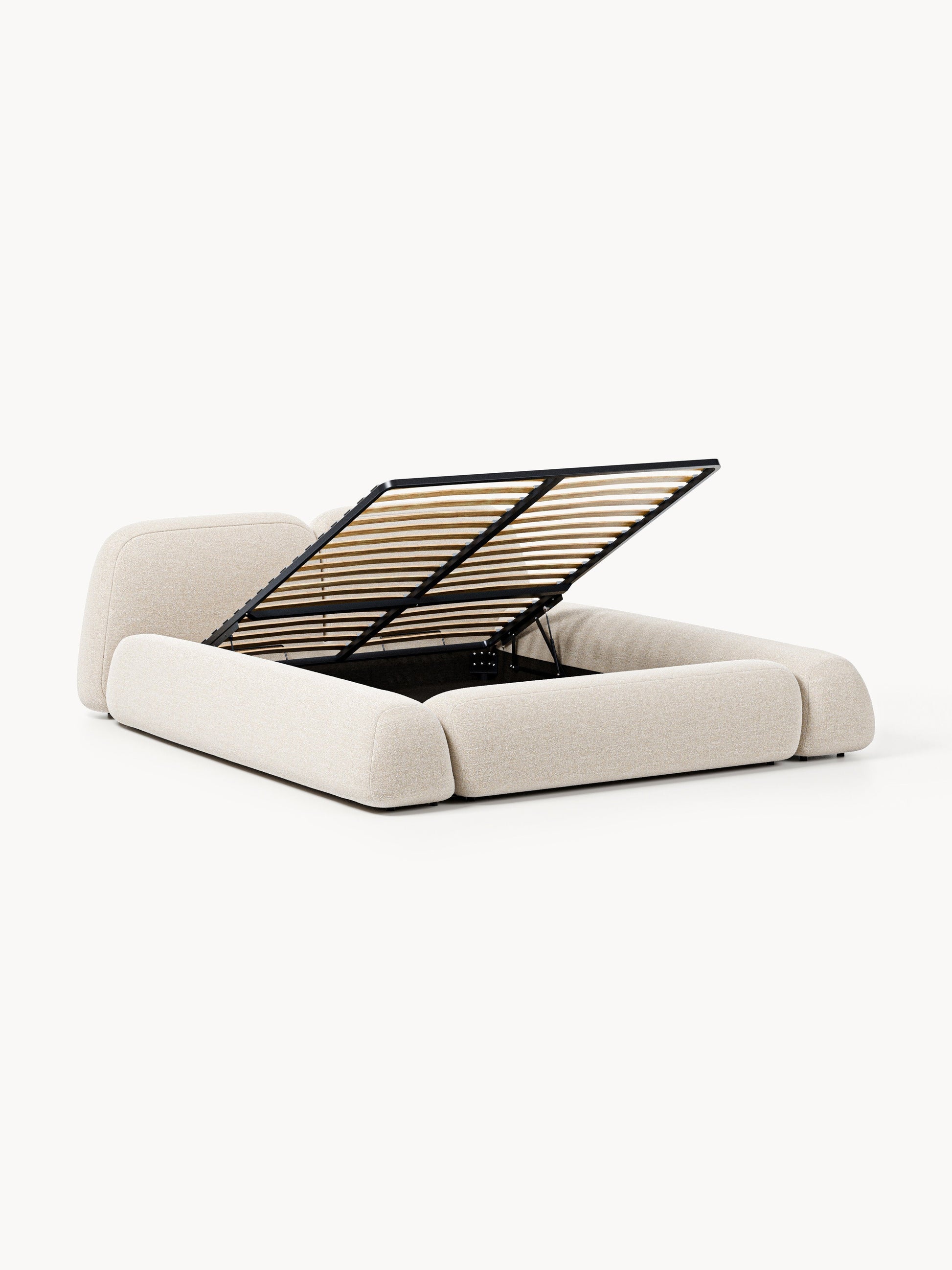Wolkelle Bouclé Upholstered Bed with Storage