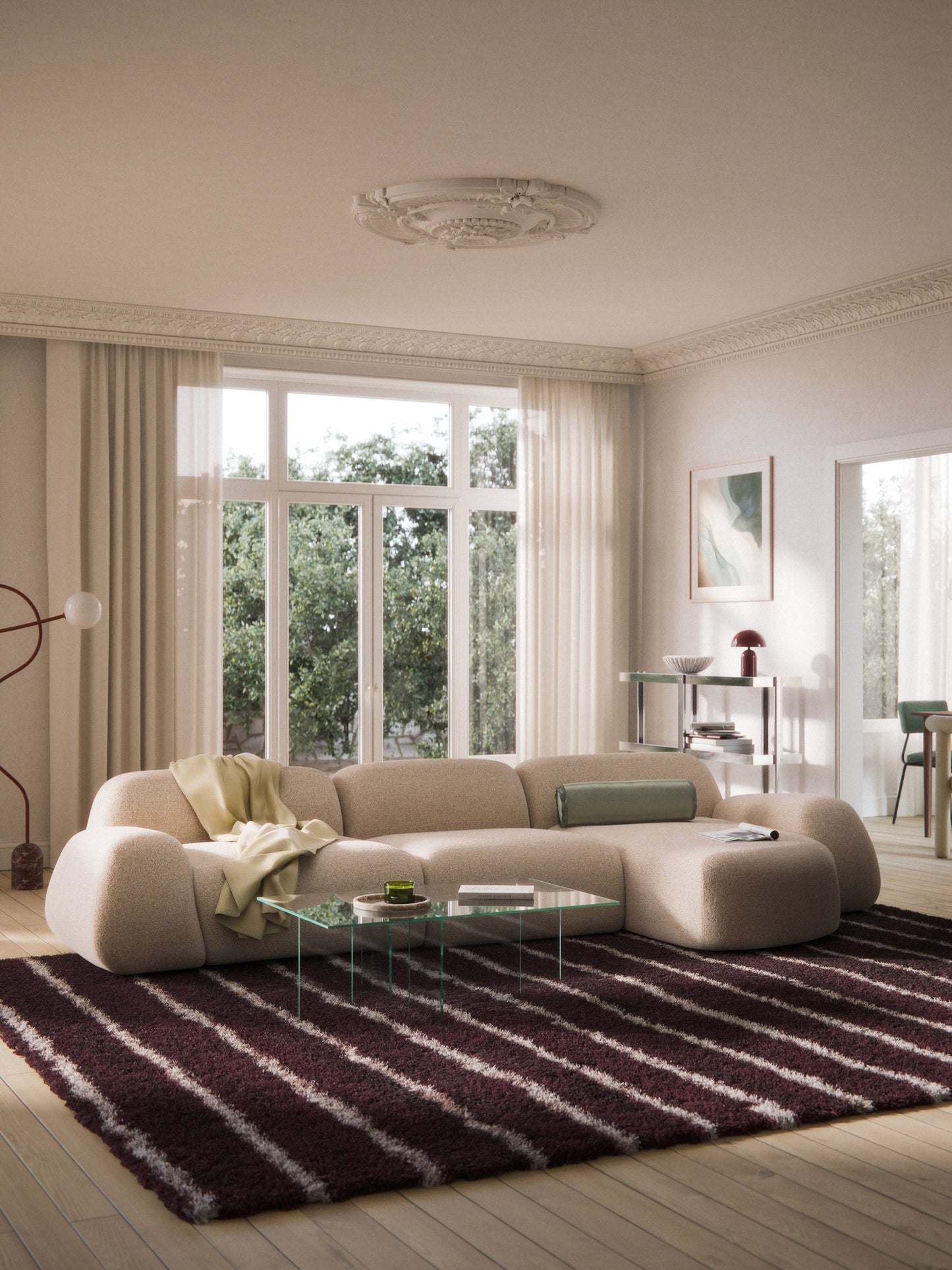 Wolkelle Chaise Corner Module in Bouclé