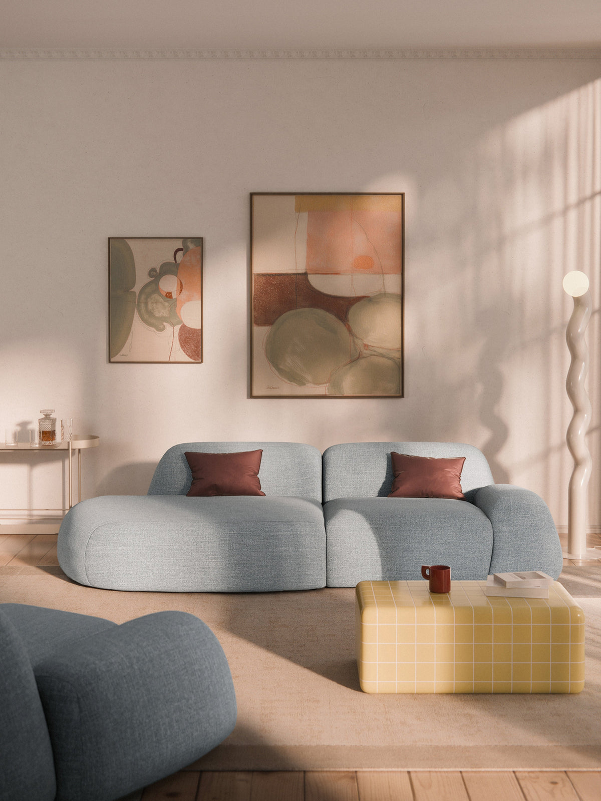 Wolkelle Modular Bouclé Chaise (3-Seater)