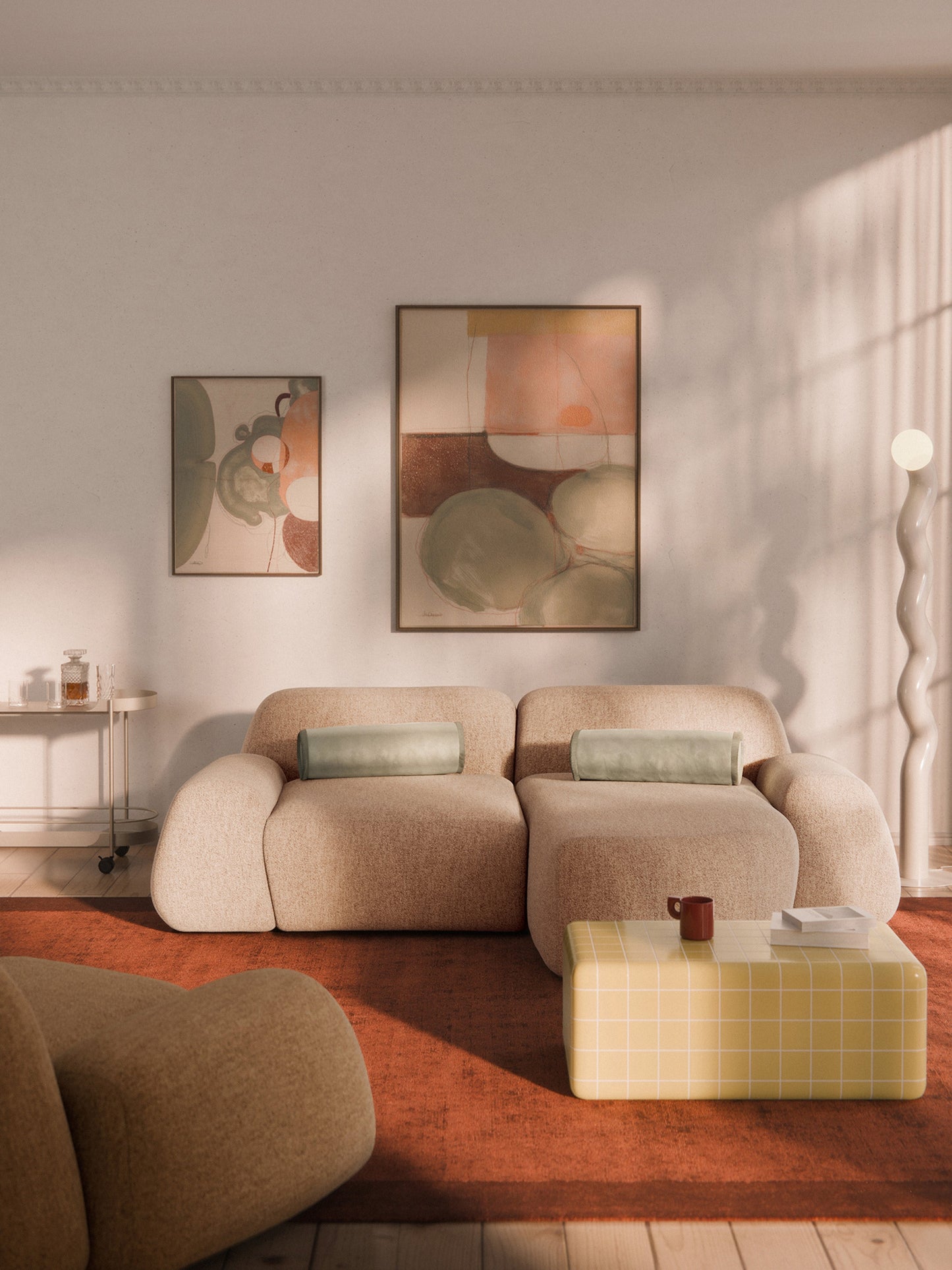 Wolkelle Modular Bouclé Corner Sofa (3-Seater)