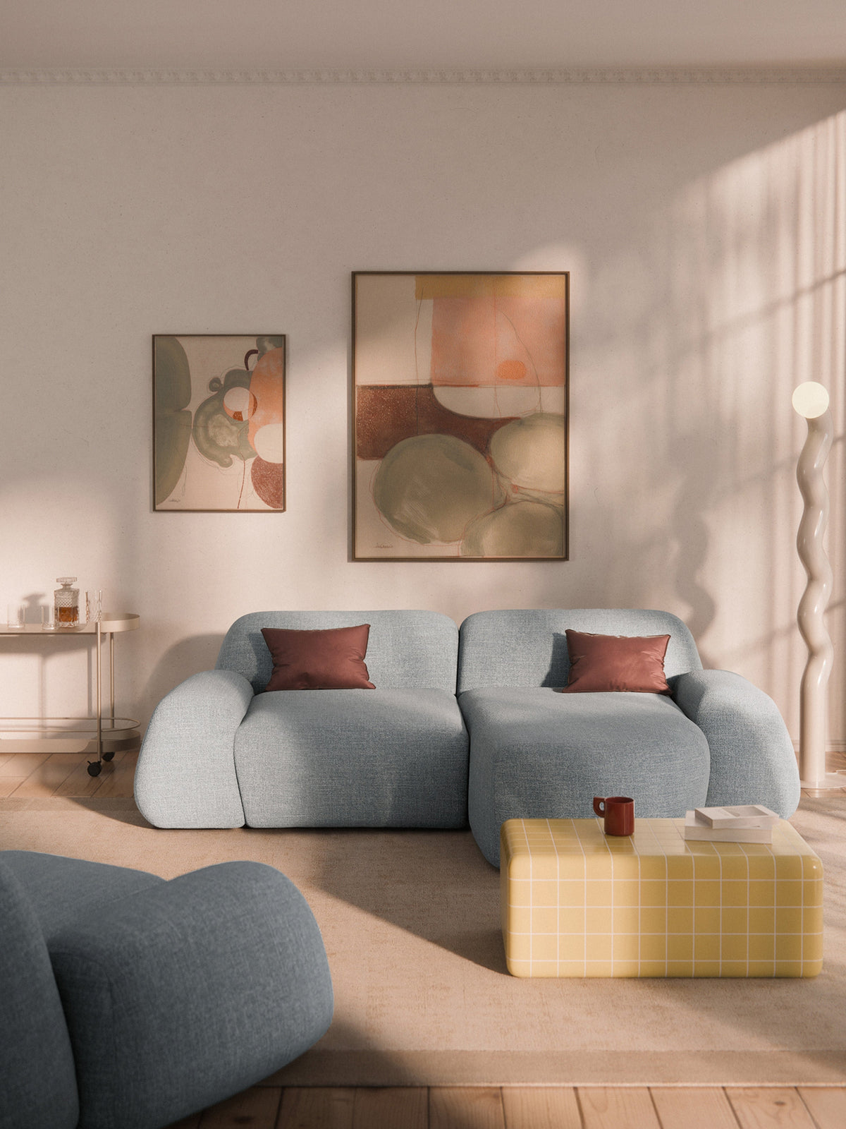 Wolkelle Modular Bouclé Corner Sofa (3-Seater)