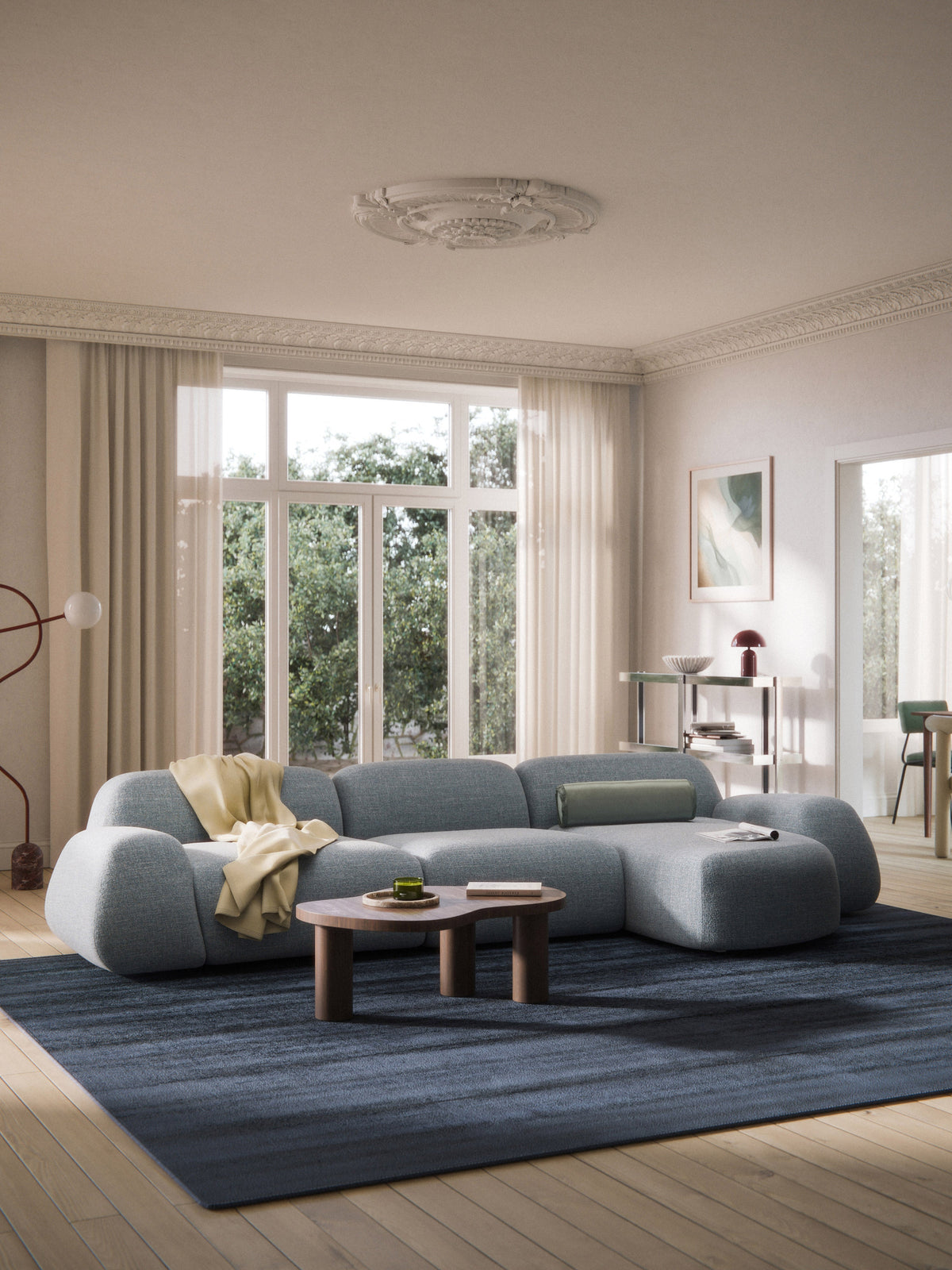 Wolkelle Modular Bouclé Corner Sofa (4-Seater)
