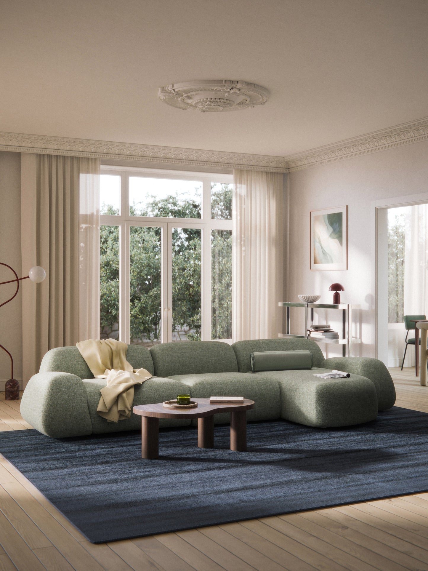 Wolkelle Modular Bouclé Corner Sofa (4-Seater)
