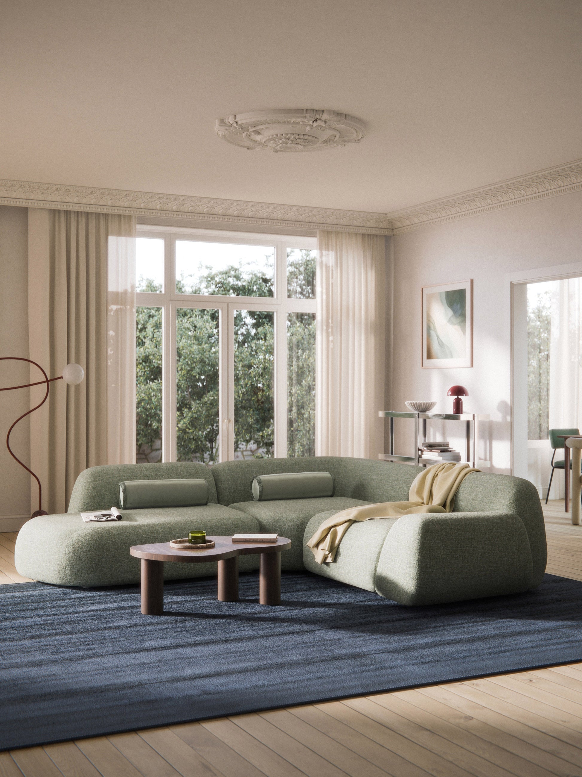 Wolkelle Modular Bouclé Corner Sofa (4-Seater) with Chaise Longue