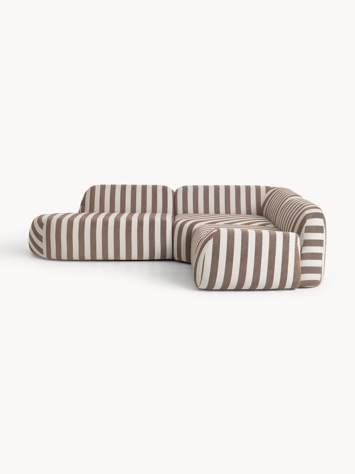 Wolkelle Modular Striped Corner Sofa (4-Seater) with Chaise Longue