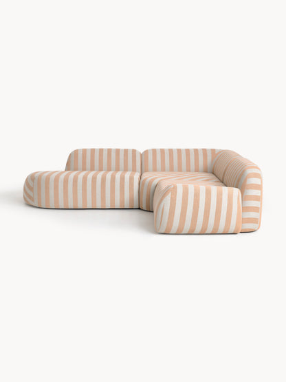 Wolkelle Modular Striped Corner Sofa (4-Seater) with Chaise Longue