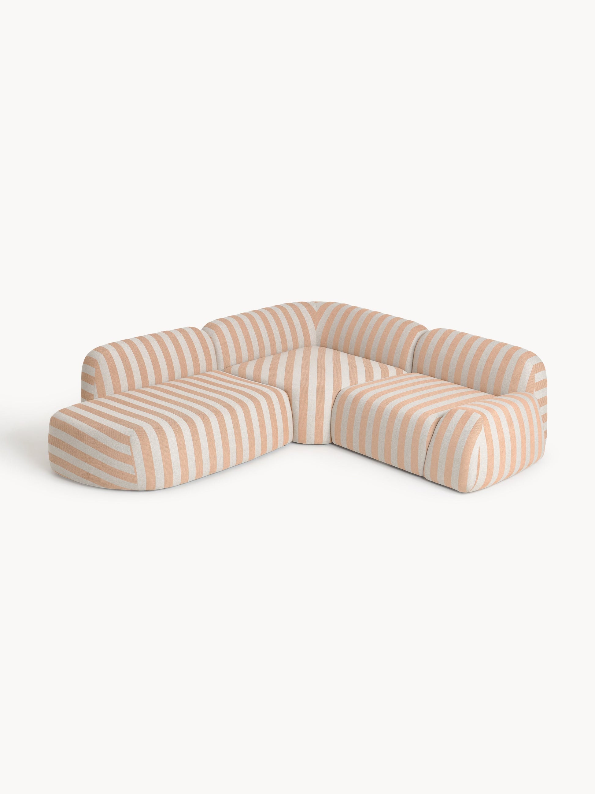 Wolkelle Modular Striped Corner Sofa (4-Seater) with Chaise Longue