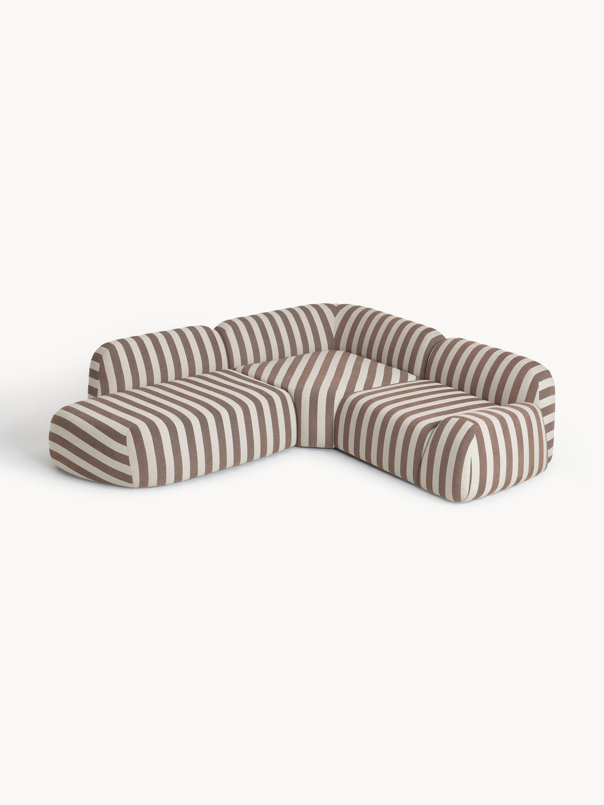 Wolkelle Modular Striped Corner Sofa (4-Seater) with Chaise Longue