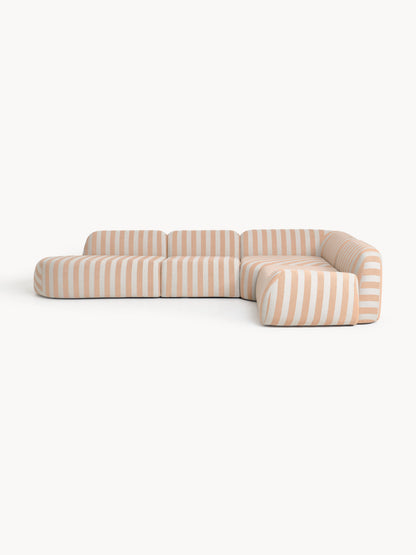 Wolkelle Modular Striped XL Corner Sofa with Chaise Longue