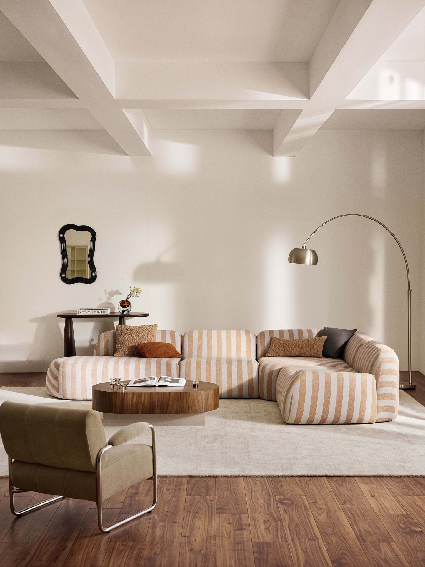 Wolkelle Modular Striped XL Corner Sofa with Chaise Longue