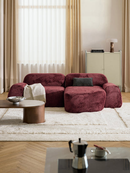 Wolkelle Modular Teddy Bouclé Corner Sofa (3-Seater)