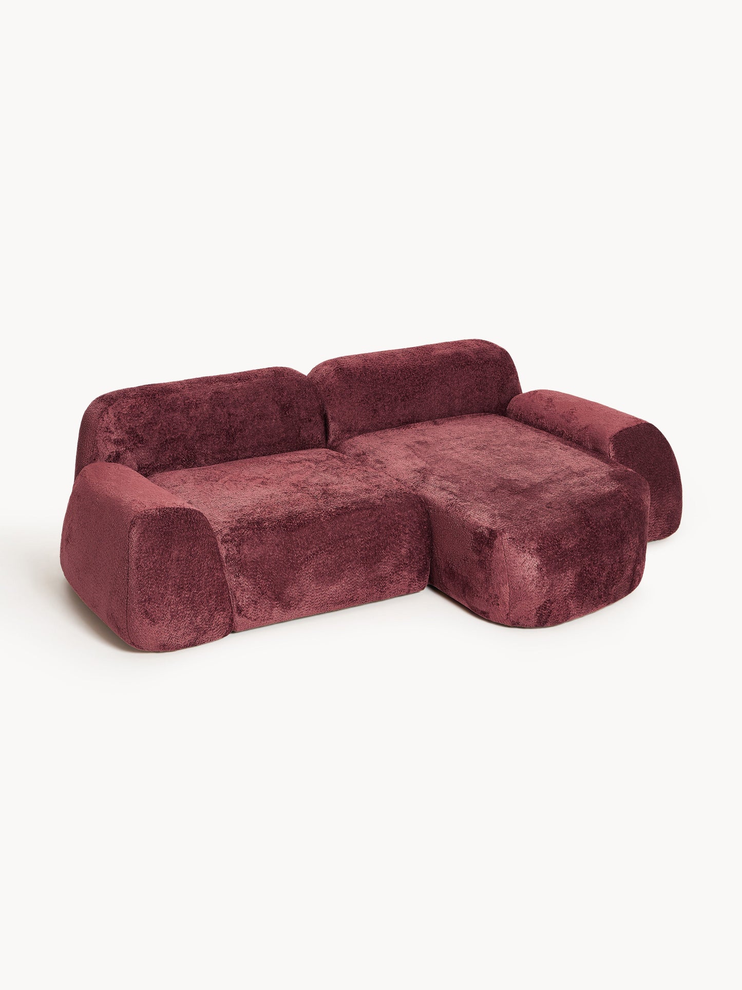 Wolkelle Modular Teddy Bouclé Corner Sofa (3-Seater)