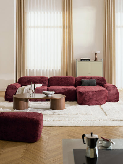 Wolkelle Modular Teddy Bouclé Corner Sofa (4-Seater)