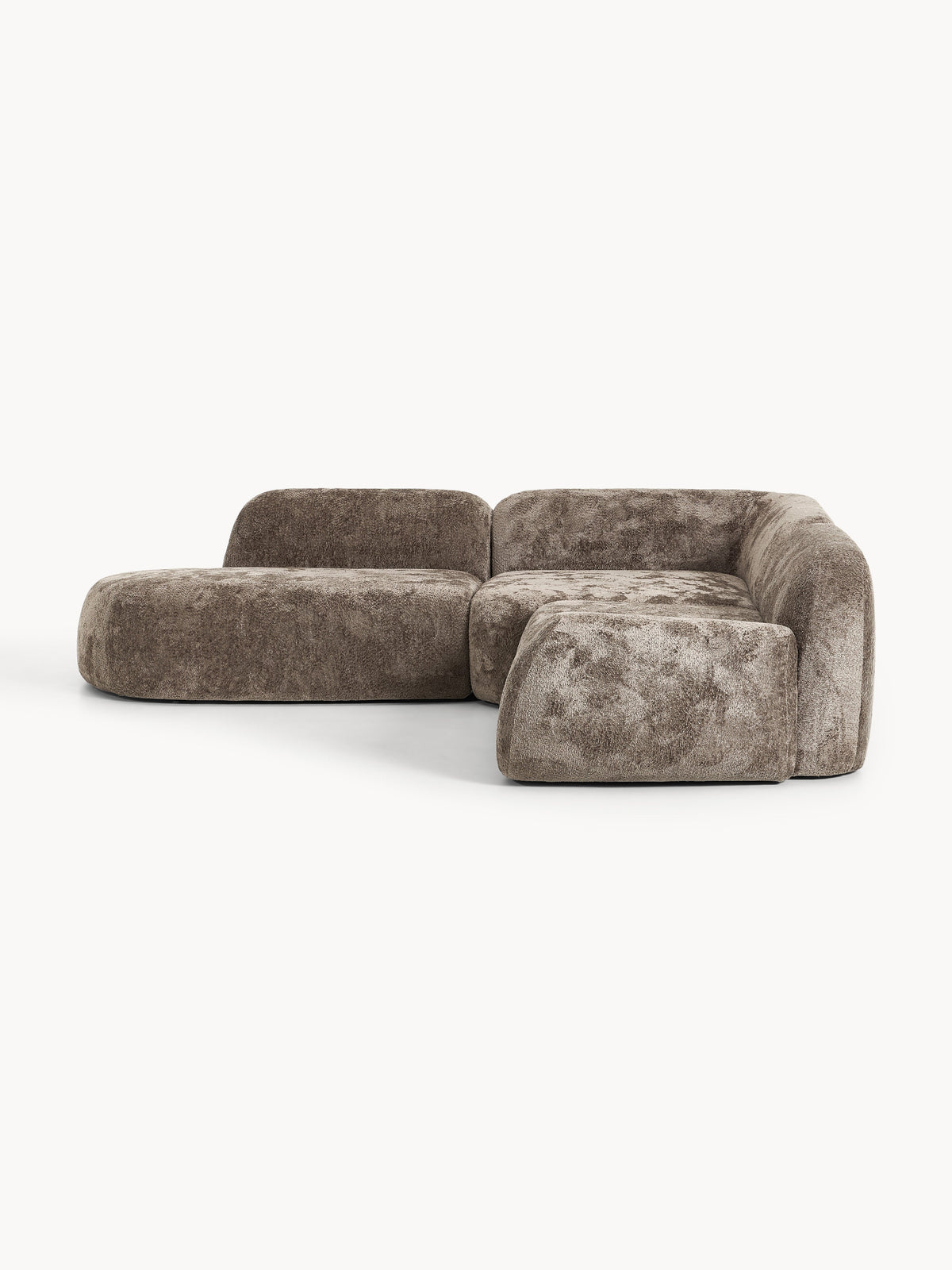 Wolkelle Modular Teddy Bouclé Corner Sofa (4-Seater) with Chaise Longue